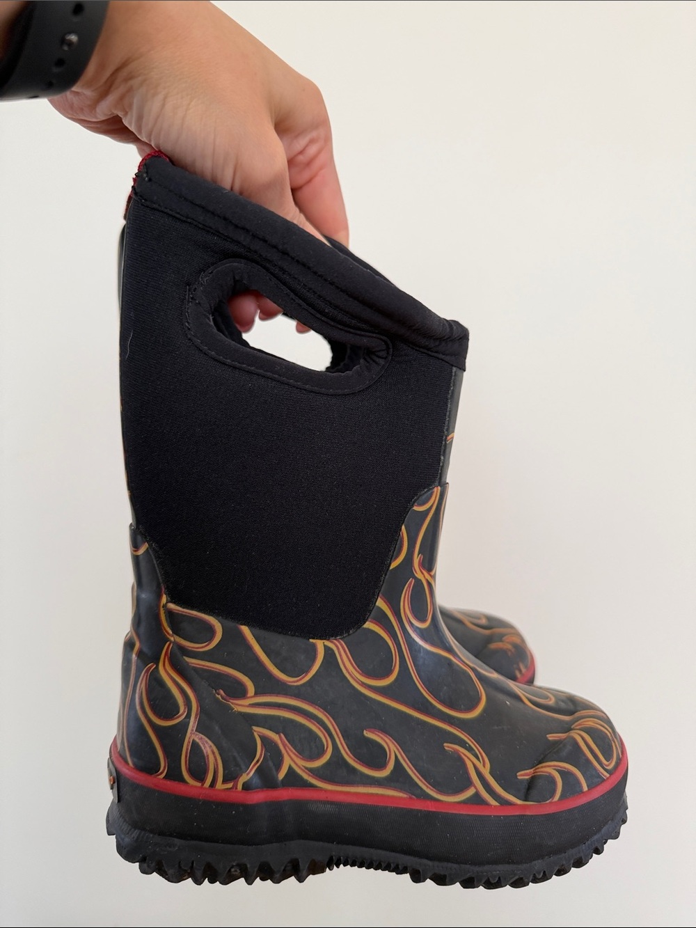 Bogs Kids Classic Flame Waterproof Insulated Winter Rain Boots